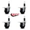 Service Caster 3.5'' Soft Rubber Swivel 1-1/4'' Expanding Stem Caster Set Total Lock Brake, 4PK SCC-EXTTL20S3514-SRS-114-4 - alternate 2